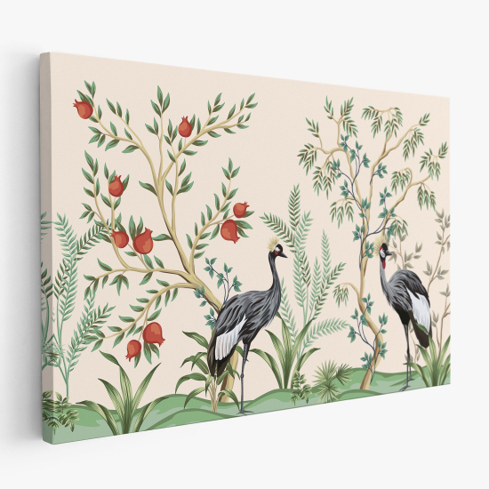 Tableau toile - Grues oiseaux