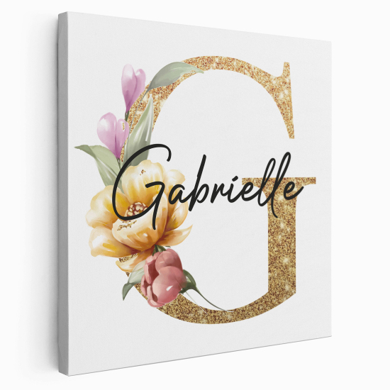 Tableau Toile Monogramme Carré - Lettre G