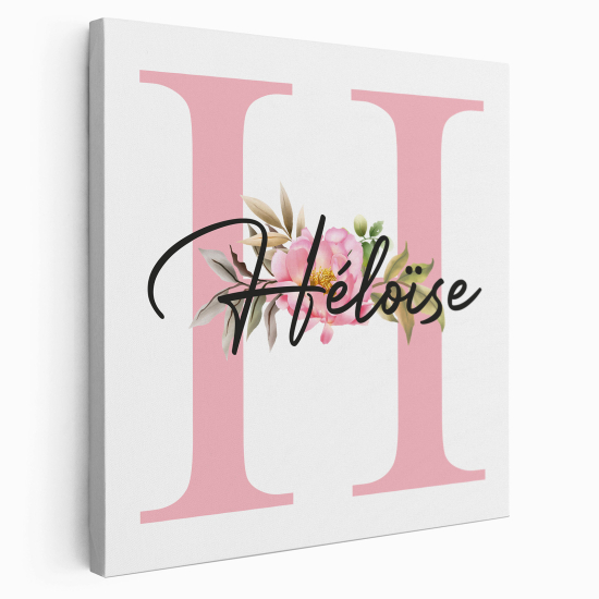 Tableau Toile Monogramme Carré - Lettre H