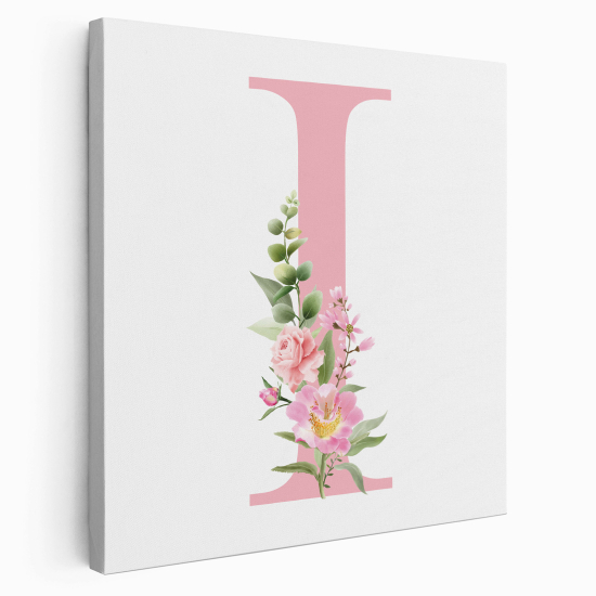 Tableau Toile Monogramme Carré - Lettre I