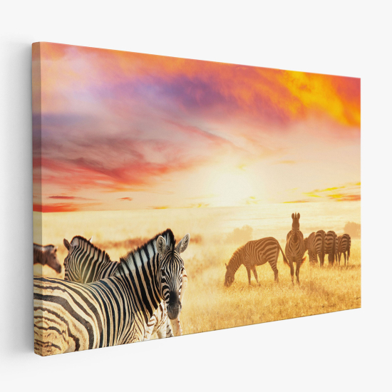 Tableau toile - Zèbres Savane