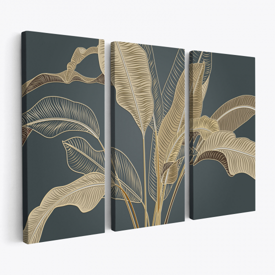 Tableau triptyque - Feuilles tropicales