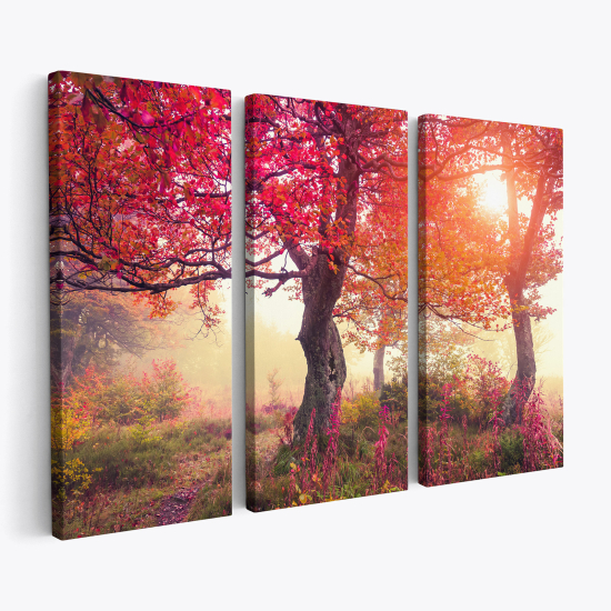 Tableau triptyque sur toile - Automne