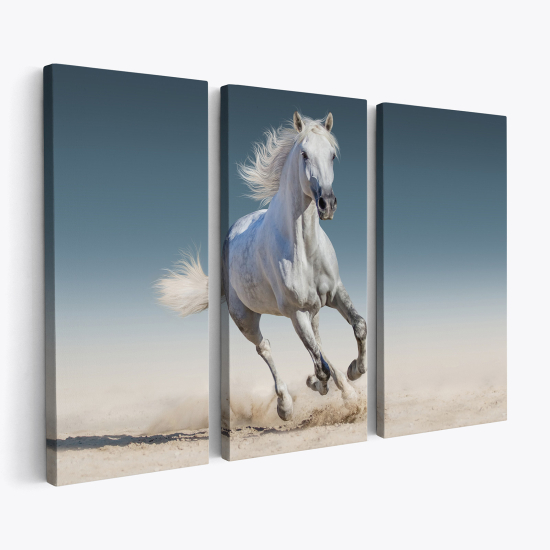 Tableau triptyque sur toile - Cheval