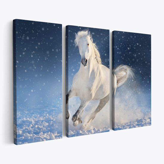 Tableau triptyque sur toile - Cheval