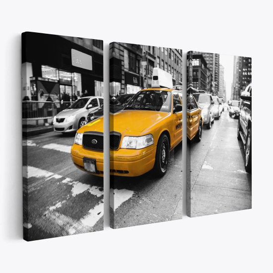 Tableau triptyque sur toile - New York Taxi