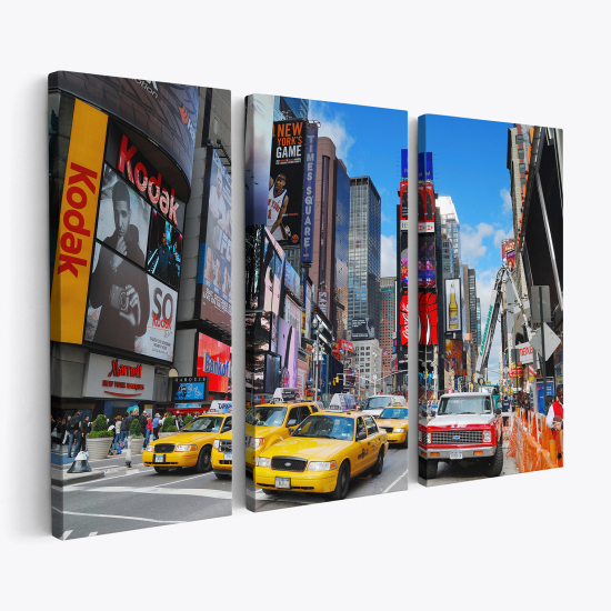 Tableau triptyque sur toile - New York taxis