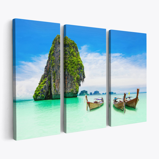 Tableau triptyque sur toile - Paradisiaque Phuket Thaïlande