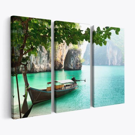 Tableau triptyque sur toile - Paysage de Thaïlande