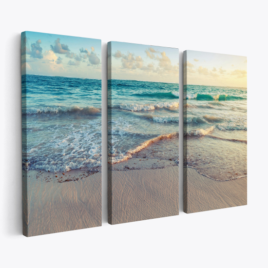 Tableau triptyque sur toile - Plage Mer océan