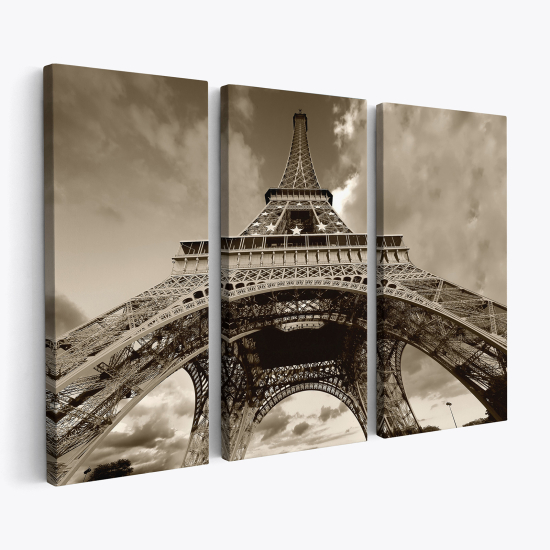 Tableau triptyque sur toile - Tour Eiffel Paris