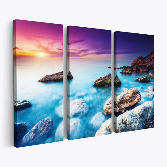 Tableau triptyque sur toile - Vue Mer