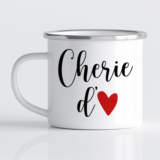 Tasse - Mug Émaillé - Chérie d'amour