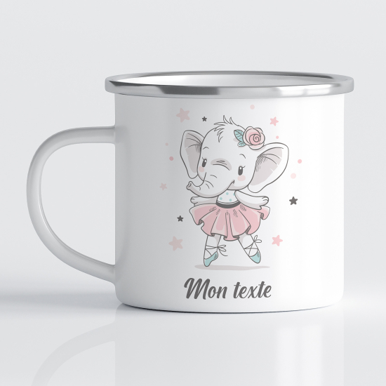 Tasse - Mug Émaillé Enfants - Éléphant Ballerine