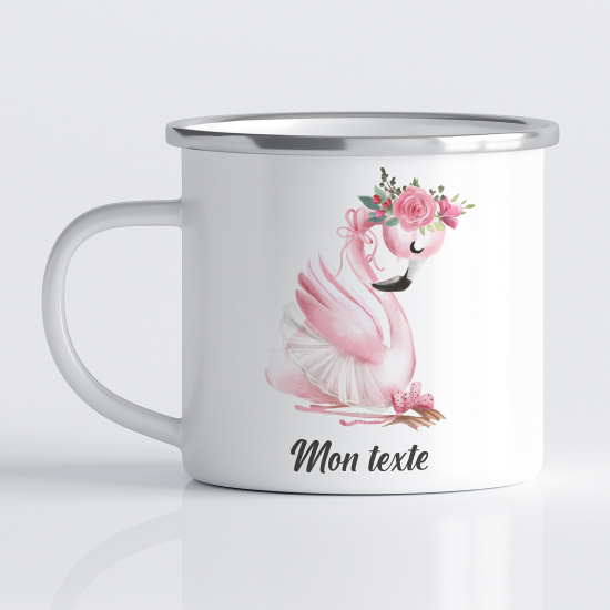 Tasse - Mug Émaillé Enfants - Flamant Rose