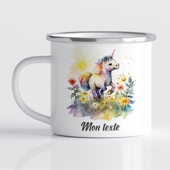 Tasse - Mug Émaillé Enfants - Licorne