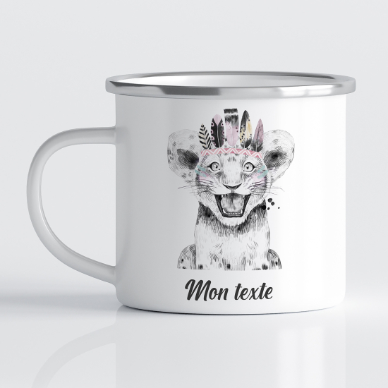 Tasse - Mug Émaillé Enfants - Lion Indien