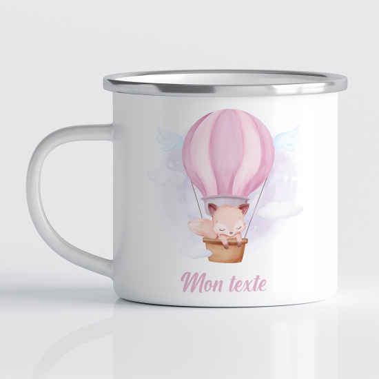 Tasse - Mug Émaillé Enfants - Renard Montgolfière