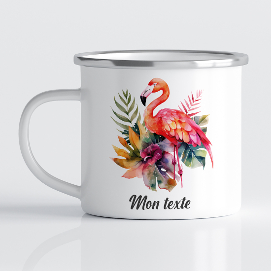 Tasse - Mug Émaillé - Flamant Rose