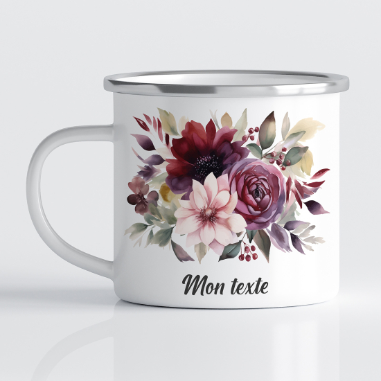 Tasse - Mug Émaillé - Fleurs