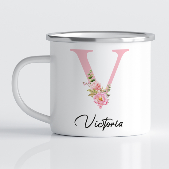 Tasse - Mug Émaillé Monograme - Lettre V