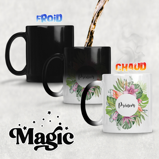 Tasse - Mug Magique - Fleurs Tropicales