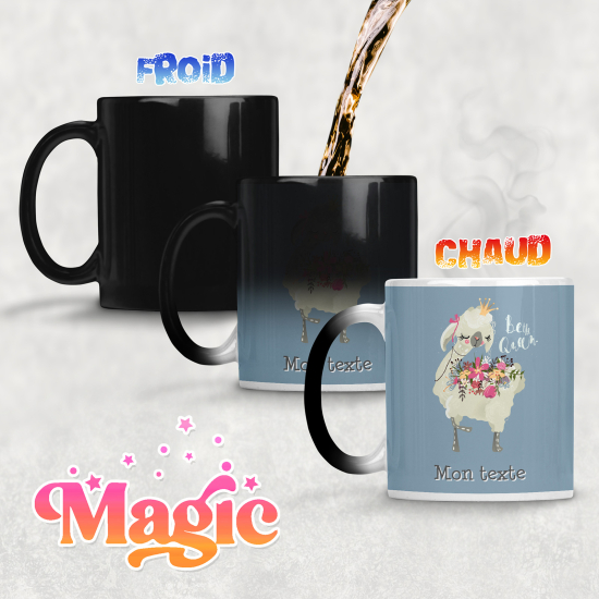 Tasse - Mug Magique - Lama Fleurs