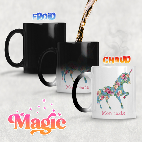 Tasse - Mug Magique - Licorne fleurs