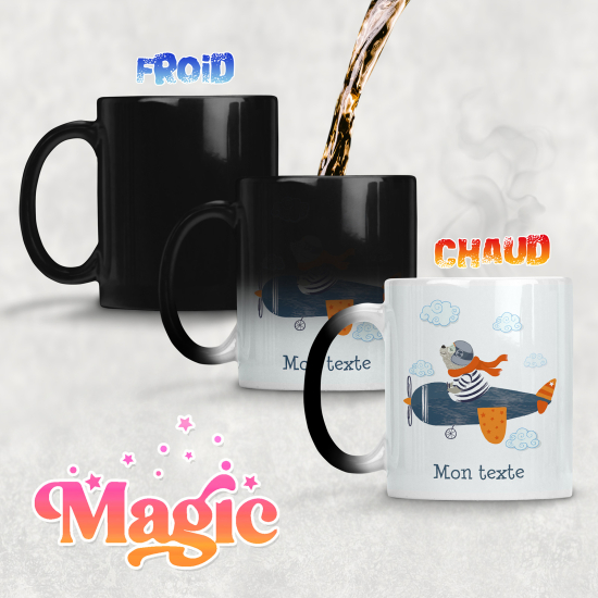 Tasse - Mug Magique - Ourson Avion