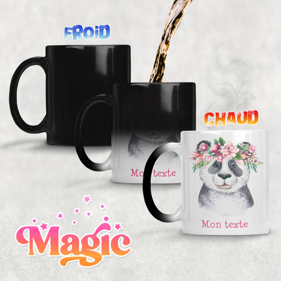 Tasse - Mug Magique - Panda fleurs