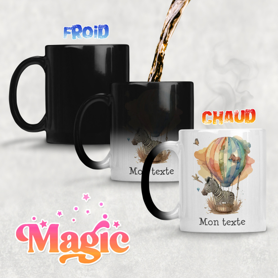 Tasse - Mug Magique - Zèbre montgolfière