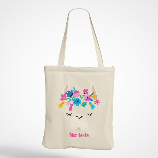 Tote Bag - Lama fleurs