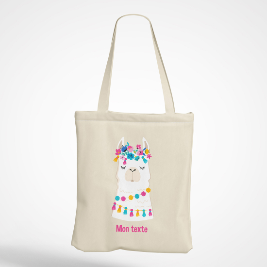 Tote Bag - Lama fleurs