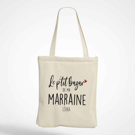 Tote Bag - Le p'tit bazar de ma marraine Prénom