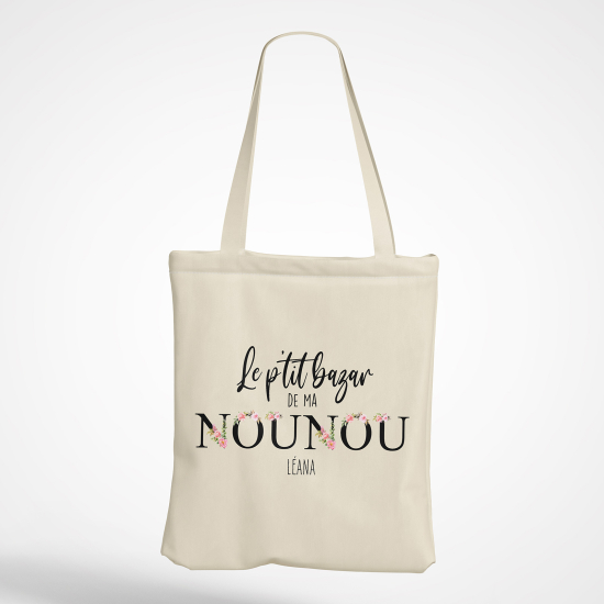 Tote Bag - Le p'tit bazar de ma nounou Prénom