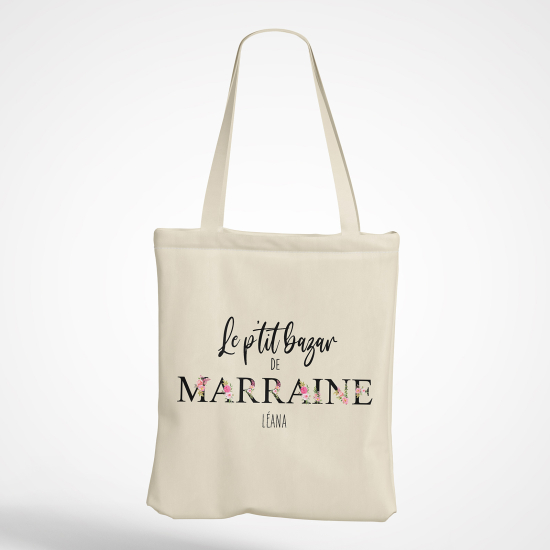 Tote Bag - Le p'tit bazar de marraine Prénom