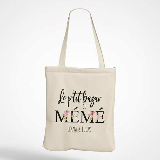 Tote Bag - Le p'tit bazar de mémé Prénom