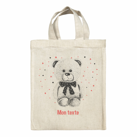 Tote bag personnalisé - Ourson coeurs