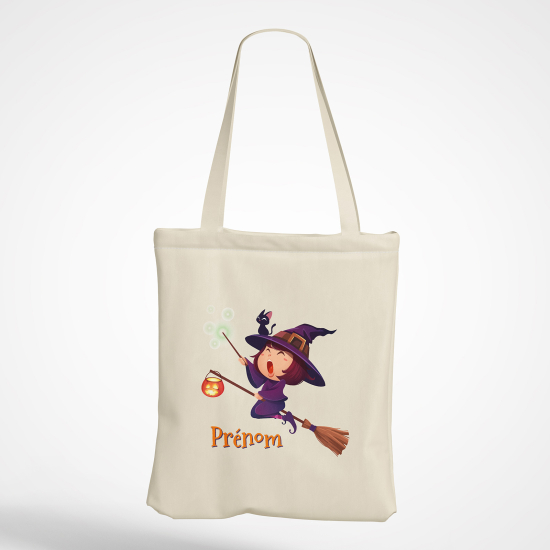 Tote Bag - Petite fille balai sorcière