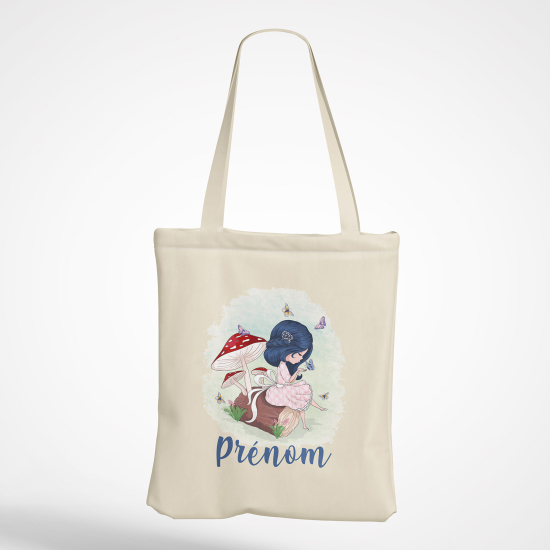 Tote Bag - Petite fille champignons