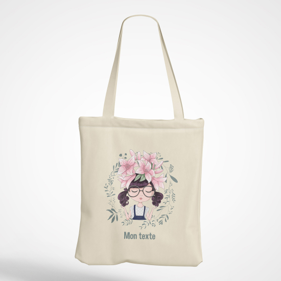 Tote Bag - Petite fille fleurs