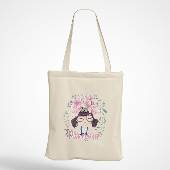 Tote Bag - Petite fille fleurs