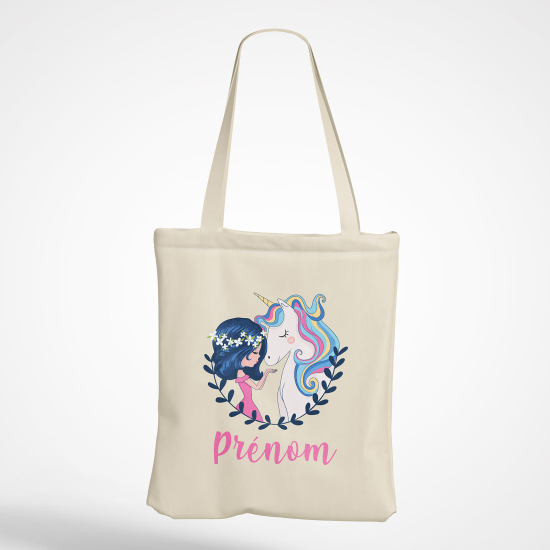 Tote Bag - Petite fille licorne