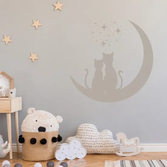 Sticker Mural - Chats Lune