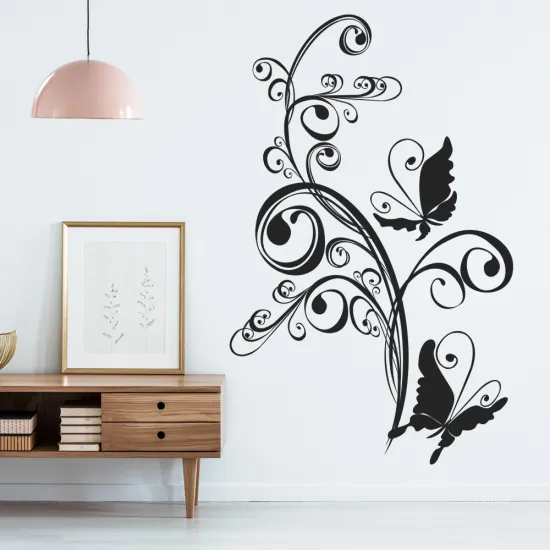 Sticker Mural - Fleurs Papillon