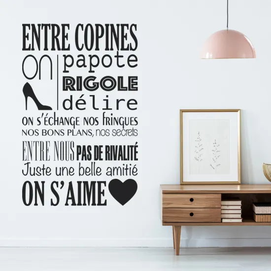 Sticker Mural - Citation entre Copines...