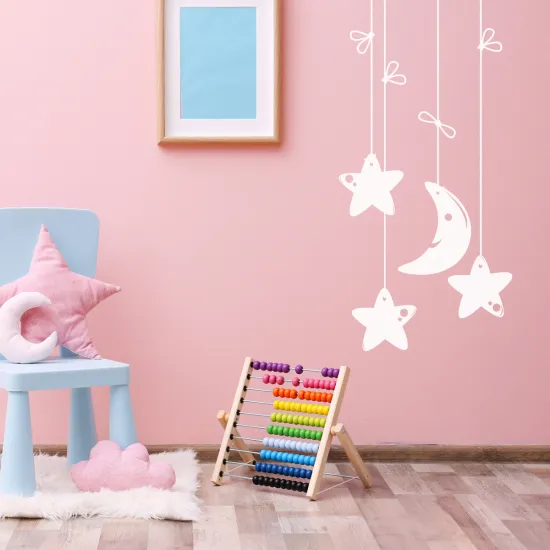 Sticker Mural - Etoiles Lune