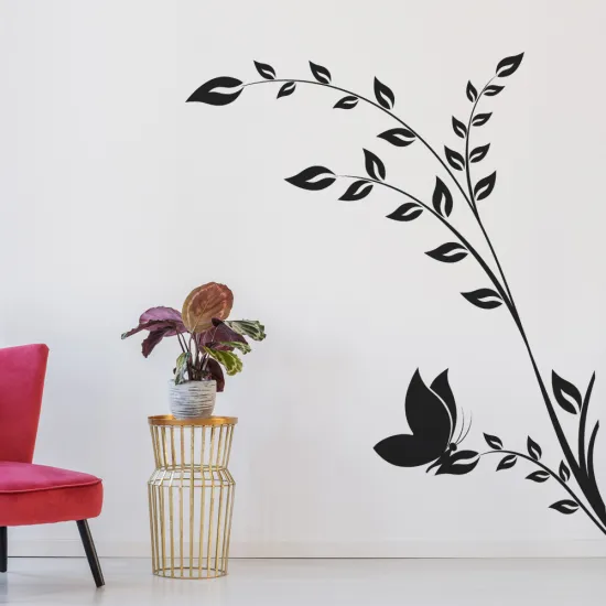 Sticker Mural - Fleurs Papillon