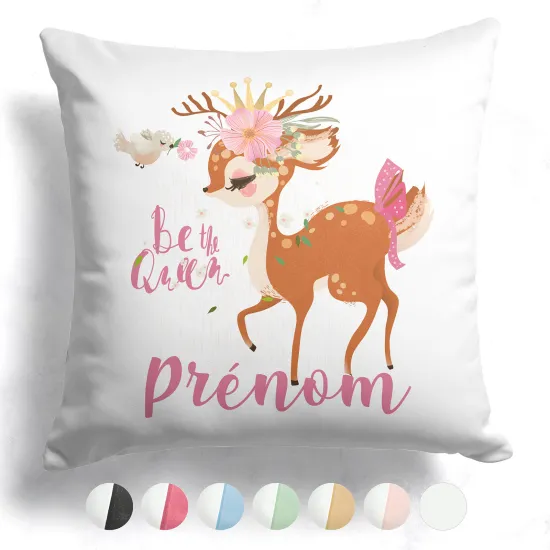 Coussin bicolore personnalisé - Faon be the queen