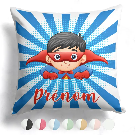 Coussin bicolore personnalisé - Super-héros